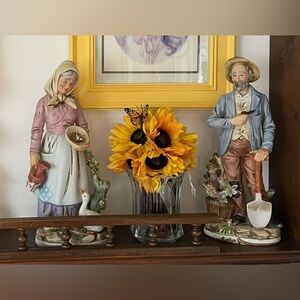 Vintage Farmers HOMCO #8816 Old Man and Old Woman - 14” Figurines - Beautiful!!